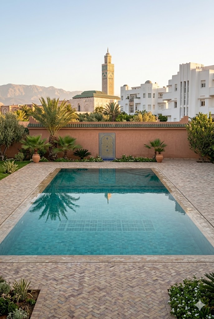 Installation et réparation piscines à Casablanca : systèmes, plomberie piscine, douche, baignoire et entretien.